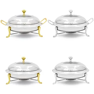 3L Hot sale Stainless Steel anquet Serving Food Warmer pot Oval Chafer dishes with Glass Viewing Window