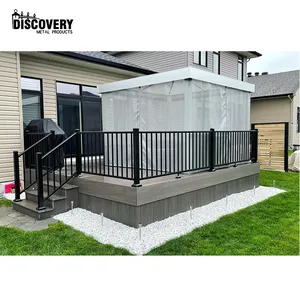 Galvanized steel aluminum pipe modern balcony wrought iron railing design for apartment