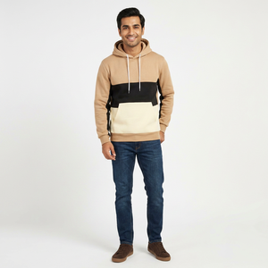 Sudadera con Capucha Informal de Otoño Invierno, Sudadera con Capucha de Manga Larga con Bloques de Color y Logotipo Personalizado para Hombre - Product Image 1