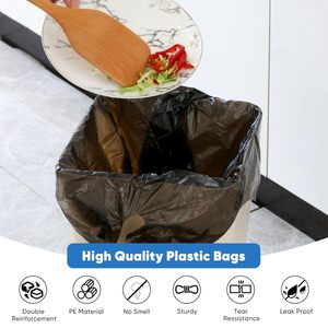 Huamaohengchun Plastic Bags Black, (11.5'x 6.5" x 21') <b>Shopping</b> & Grocery Bags for <b>Small</b> Business & Restaurants in Bulk - Product Image 6