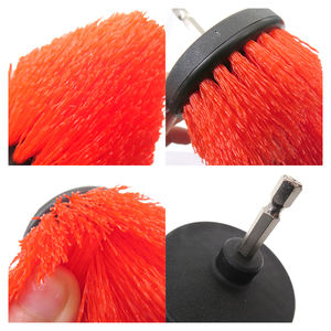 Brosses <span class=keywords><strong>de</strong></span> nettoyage coniques rouges <span class=keywords><strong>de</strong></span> 2,5 pouces, tige <span class=keywords><strong>de</strong></span> 6,35 mm, tête <span class=keywords><strong>de</strong></span> brosse électrique conique pour le nettoyage domestique et automobile - Product Image 3