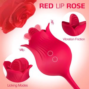 Consolador vibrador para mujeres juguetes sexuales consoladores pareja lesbiana juguete Womanclitoral lengua con 10 velocidades Modesg-Spot Rose pezón masajeador - Product Image 2