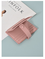 Dompet Tempat Kartu Kredit Wanita Dompet Saku Ritsleting Tempat ID Mini Kecil Lucu dengan Pelindung RFID Dompet Koin Tipis