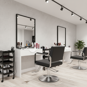 Chaise de salon ergonomique moderne avec structure en acier, rotation à 360 degrés, utilisation en atelier, chaise de coiffure - Product Image 6