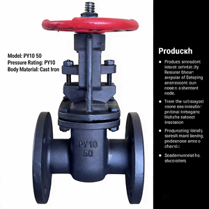 Vanne à opercule GOST PN10 Py10 en fonte à double disque avec joint rigide, norme russe, pour l'infrastructure et le drainage des eaux usées - Product Image 6
