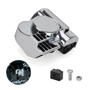 Klaxon chromé pour moto, montage avant, 12V, kit de mise à niveau pour klaxon en forme d'escargot, compatible Harley Davidson - Product Image 2