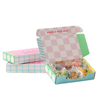 Macaron Biscuits Pâtisseries Boulangerie Dessert Biscuit Alimentaire Boîtes Postales Pliantes Boîtes d'Expédition en Papier Ondulé Boîte d'Emballage de Donut