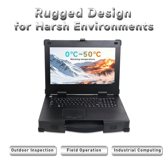 Industrial Rugged Laptop with RTX 4090M GPU I9-14900T 96GB RAM Dual SSD for AI Edge Computing 3D Rendering