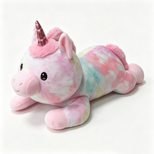 Peluche de Unicornio Tie Dye Personalizado, Almohada de Peluche, Relleno de Algodón PP, Tamaño 31-50cm, Unisex, Decoración de Halloween - Product Image 2