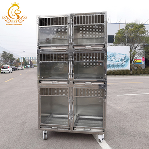 सबसे अच्छी कीमत में 3-परत स्टेनलेस स्टील पालतू फोल्डिंग पिंजरे के लिए 8 दरवाजों के साथ कुत्ते निदान पशु चिकित्सा संयोजन - Product Image 1