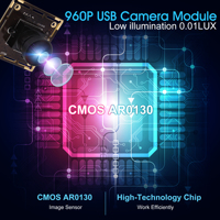 ELP 1.3mp 960P HD USB kamera modülü düşük aydınlatma geniş açı balıkgözü kamera ücretsiz sürücü ahududu pi Lightburn kamera