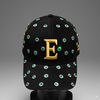 Lettre 3D personnalisée brodée chapeau clous casquettes hommes rue mode Hip Hop casquette de Baseball verre cristal casquette de Baseball pour hommes