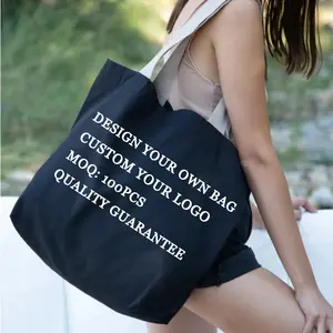 Logotipo impreso personalizado reciclar comestibles bolsa de barco lona pesada gran volumen reutilizable bolsa de compras de algodón personalizado