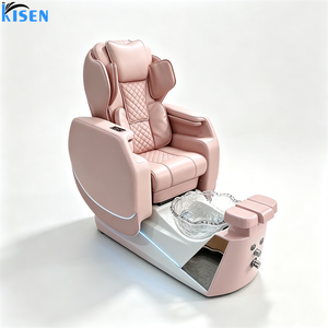 เก้าอี้นวดทำเล็บเท้าสปาหรูหราทันสมัย KISEN สำหรับร้านทำเล็บ สีชมพู - Product Image 3