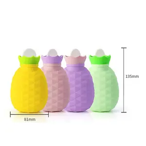 Силиконовые бутылки для горячей воды в форме ананаса, 200 мл, портативная зимняя бутылка для теплой воды, сумка для хранения воды