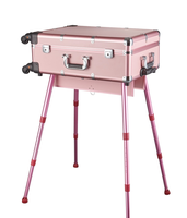 24 pouces Nouveau Trolley Cosmétique Cas Roulant Bagages Maquillage Boîte Pliable Beauté Boîte Table Valise