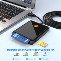 Pour Rocketek USB 2.0 lecteur de carte à puce Portable CAC EMV IC ID Compatible avec Windows et Mac OS