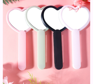 Miroir de poche personnalisé avec logo, simple face, grand format, en forme de cœur noir, miroir cosmétique féminin personnalisé - Product Image 3