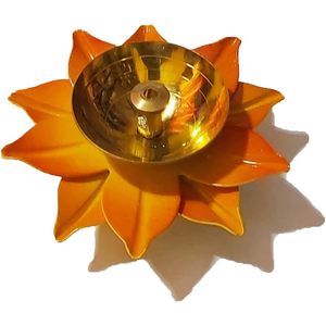Lotus Diya Puja Home Decor Brass <b>Oil</b> <b>Lamp</b> Deepak Small Kamal Shape for Temple Pooja or Gifts - Product Image 4