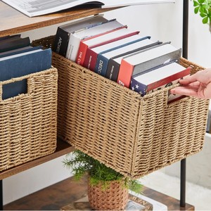 Seagrass <b>Storage</b> <b>Basket</b> Square Clothing Organizer Foldable Toy Stationery <b>Storage</b> Box - Product Image 3
