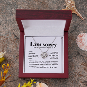 สร้อยคอจี้เงินรูปปมรักแบบคลาสสิก พร้อมการ์ดข้อความส่วนตัว ของขวัญขอโทษ ขอให้อภัย ปรองดอง - Product Image 1