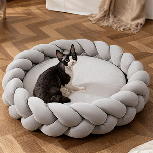 Nouveau 100CM grande taille tissé à la main chat <span class=keywords><strong>chien</strong></span> lit <span class=keywords><strong>Super</strong></span> doux tissu pour automne hiver adapté pour petit moyen grand <span class=keywords><strong>chien</strong></span> produits pour animaux de compagnie - Product Image 4