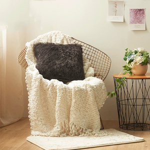 Soft Corduroy Solid Square Fur Cushion Cover <strong>Pillow</strong> <strong>Case</strong> for Living Room Couch Sofa Bedroom - Product Image 2