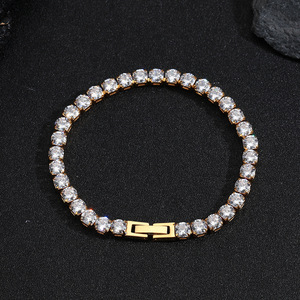Bracelet <span class=keywords><strong>en</strong></span> cristal pour <span class=keywords><strong>homme</strong></span> de l'usine Zhongzhe, <span class=keywords><strong>en</strong></span> acier inoxydable plaqué <span class=keywords><strong>or</strong></span> 18 carats, hypoallergénique, avec zircone cubique AAA, bijoux de mode - Product Image 3