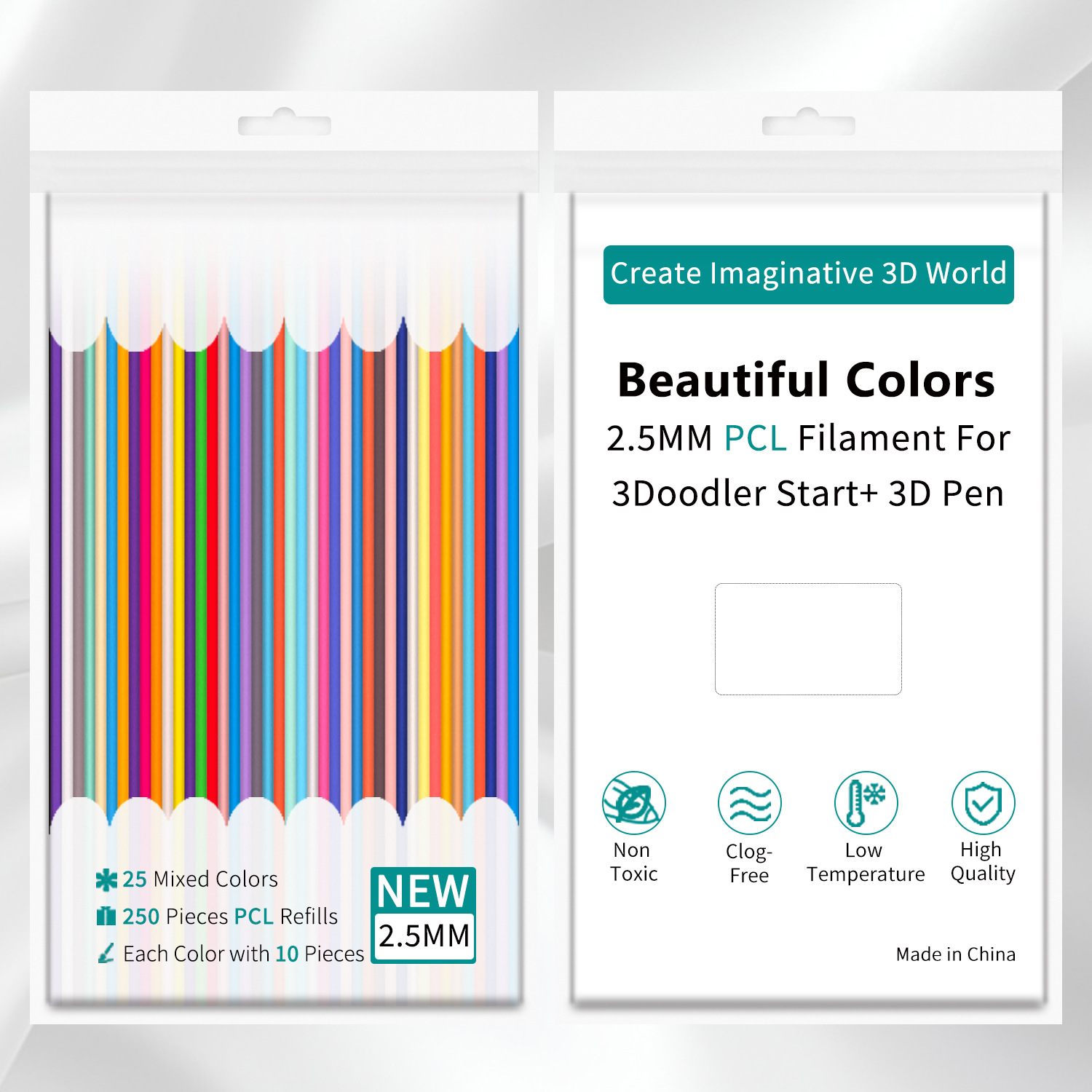 [250 barras] 25 colores; 10 barras/color; 15 cm/bastón