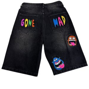 Pantalones Cortos Vaqueros Topshow DENIM, Fabricante de Pantalones Cortos Vaqueros Holgados con Logotipo Bordado en Chenilla Personalizado, Lavado Ácido - Product Image 3