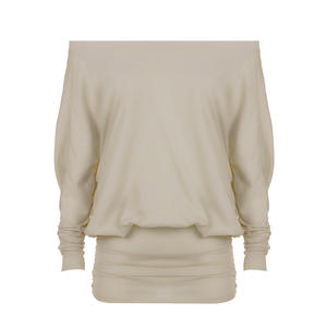 T-0576 Robe Mini Tricotée Sexy et Innocente à Épaules Dénudées et Manches Longues - Buste Froncé, Coupe Ajustée, Ourlet Bodycon, Chic et Décontracté - Product Image 5