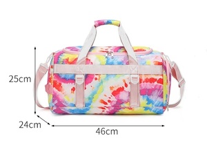 Grand sac de voyage de danse pour filles et enfants adolescents avec compartiment à chaussures coloré rose pailleté, sac de <span class=keywords><strong>gymnastique</strong></span> et de sport - Product Image 6