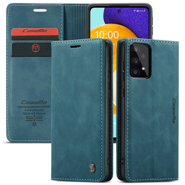 Anti-Fall Retro Flip Protective Leather Case for Samsung S23 A53 and for Galaxy A14 Mobile Phones Embossed Craft Design