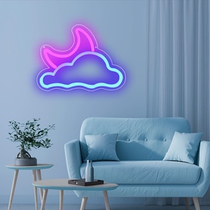 Nuage et lune pour décoration murale Enseigne au néon LED alimentée par USB pour chambre d'enfant décoration de fête de mariage - Product Image 4