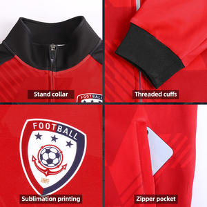 Осенне-зимняя куртка с логотипом футбольного клуба на заказ, одежда из Джерси, тренировочный спортивный костюм на молнии с длинным рукавом, униформа для мужчин - Product Image 2