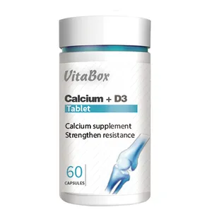 Tableta masticable de carbonato de calcio de citrato de calcio para niños y adultos de fábrica GMP de etiqueta privada con suplemento de vitamina D3, soporte óseo