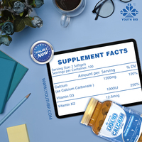 Approvisionnement en vrac en capsules molles de calcium liquide et de vitamine D3 pour adultes - Complément alimentaire pour une densité osseuse améliorée, 200 capsules molles/flacon