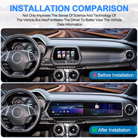 Écran multimédia Android double 12,3 pouces Navihua, écran passager, navigation GPS, Carplay pour Chevrolet Camaro 2016-2018