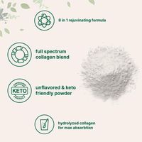 Poudre de peptides de collagène hydrolysé nourri à l'herbe, types I, II, III, V, X, avec biotine, vitamine C et acide hyaluronique pour la peau, les cheveux et les ongles