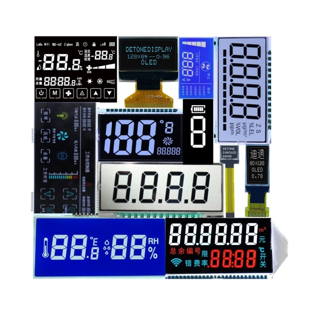 Dotone OEM China Factory Industrial LCD Display Custom Size 240x128 7-Segment Monochrome LCD Multi-color Backlight HT1621/HT1622