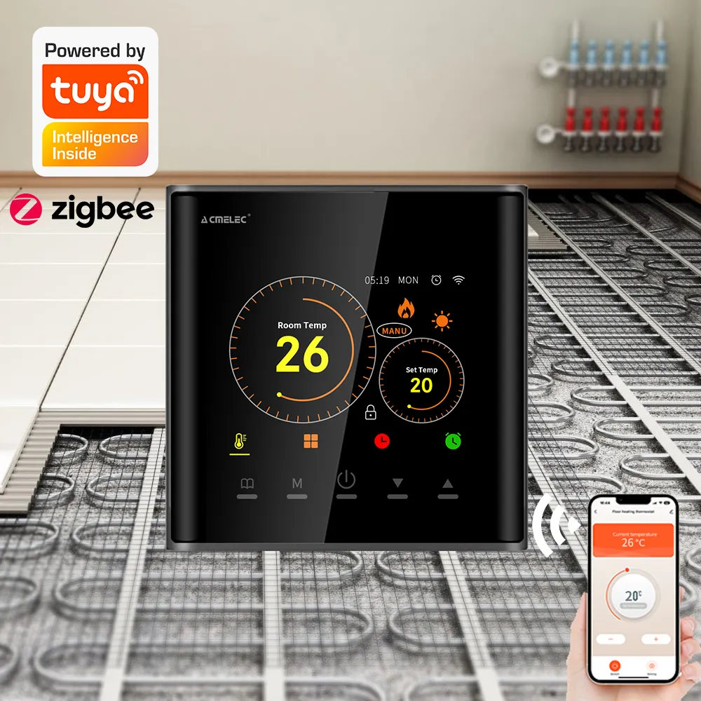 Tuya zigbee 3.0 termostato de aquecimento do piso, hidrático inteligente, controlador de temperatura, funciona com alexa do google home