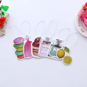 Bulk Promotion Gift Custom logo Car Long Lasting Scents Sheet Hanging Perfume Fragrance Card Paper Car Air Freshener