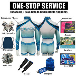 सामान्यल अपने स्वयं के गैंडे लंबे आस्तीन चीयरलीडर संगठनों कस्टम सभी स्टार चीयरलीडिंग वर्दी - Product Image 2