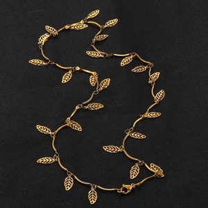 Stainless Steel Handmade <b>Chain</b> Gold And <b>Silver</b> Color Leaf-Shaped Creative DIY High-Quality For Men's And women's Jewelry - Product Image 4