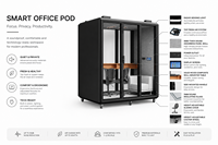 Cabine de bureau insonorisée pour 4 personnes - Cabine de travail acoustique privée pour la musique et l'enregistrement | Espace calme pour la visioconférence