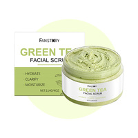 Gommage facial au thé vert nourrissant et exfoliant personnalisé en usine pour tous types de peau, certifié MSDS, 114g
