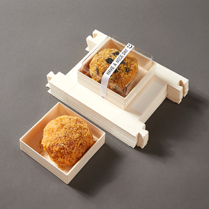 Cajas Plegables Desechables de Madera y Plástico Qiao Ji para Pasteles y Postres, con Tapa Transparente, Tamaños Personalizables, para Comida para Llevar - Product Image 1