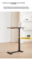Table de lit réglable à prix de gros usine, table mobile pneumatique pour ordinateur portable et café, réglable