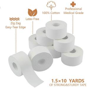 شعار مخصص القطن الشاش الأبيض الشريط الرياضي كرة السلة الرياضية إصبع الكاحل حماية أكسيد الزنك الغراء رايون مادة الملاكمة - Product Image 3