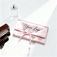 Sac de luxe pour extensions capillaires, pochette portable en satin imprimée avec logo personnalisé, pour vêtements, lingerie, sacs à cheveux en satin de soie